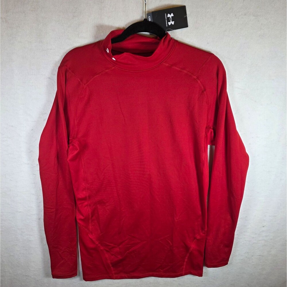 Under Armour ColdGear Compression Mock Neck Long Sleeve Shirt Red Men's XL